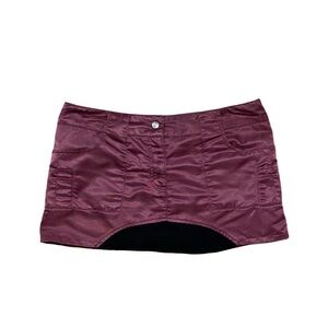 vintage 90s lip service satin burgundy cargo micro mini skirt